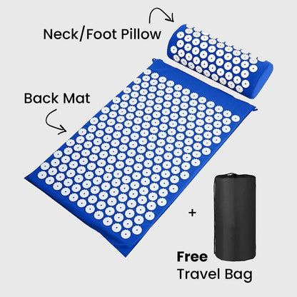 Neck & Back Acupressure Mat + Pillow Set