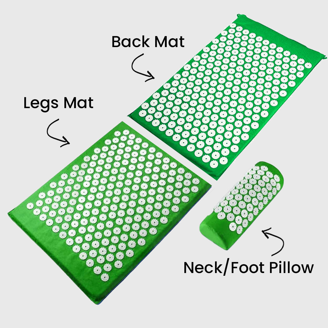 Neck & Back Acupressure Mat + Pillow Set